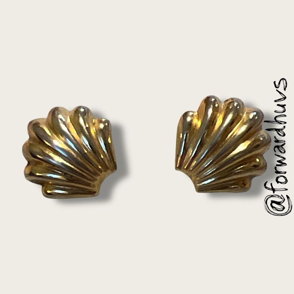 Bundle Sale 3 for $15 | Gold Tone Shell Stud Post Earrings